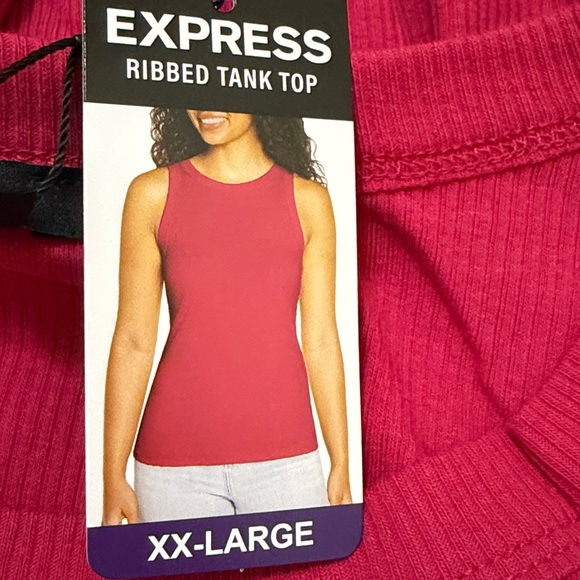 Express Tops - Express Ribbed Tank Top - Raspberry XXL NWT